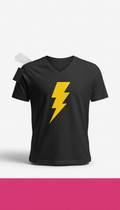 V-Neck Cotton-Blend Flash Yellow Logo