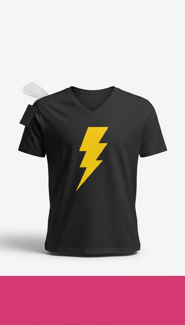 V-Neck Cotton-Blend Flash Yellow Logo