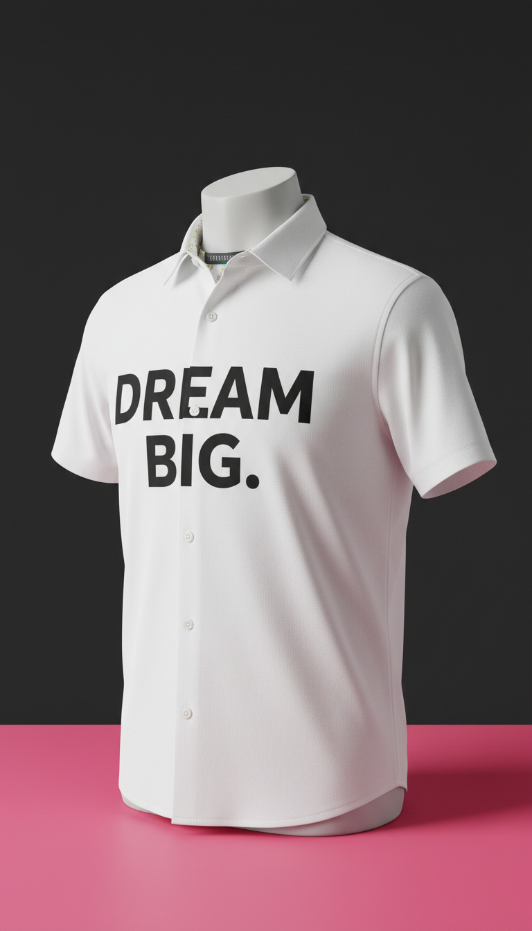 Bright White Shirt Charcoal Black Typography