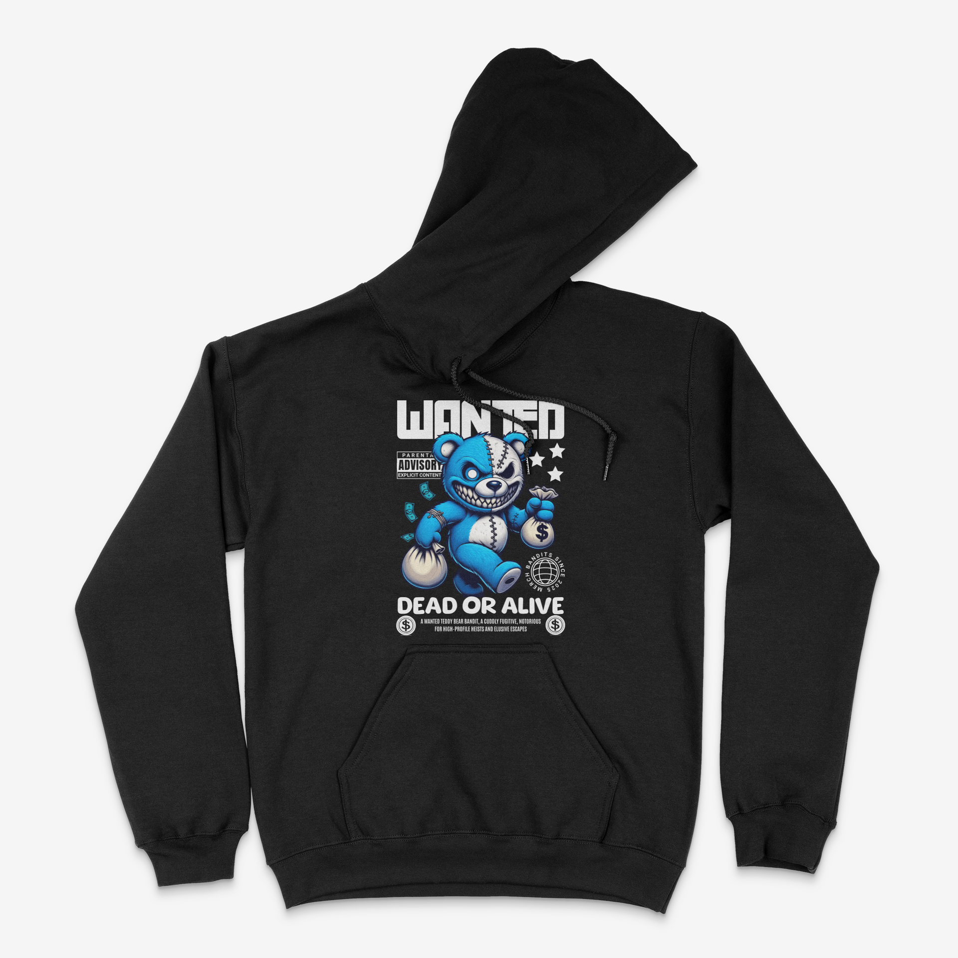 Wanted Dead or Alive Teddy Bear Hoodie | Graphic Streetwear Hoodie
